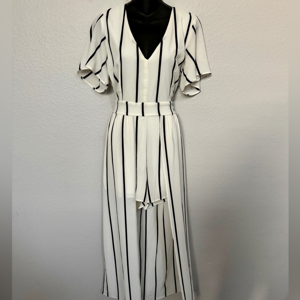 🎉 Sale Crystal Sky Stripe Romper Jumpsuit Dress